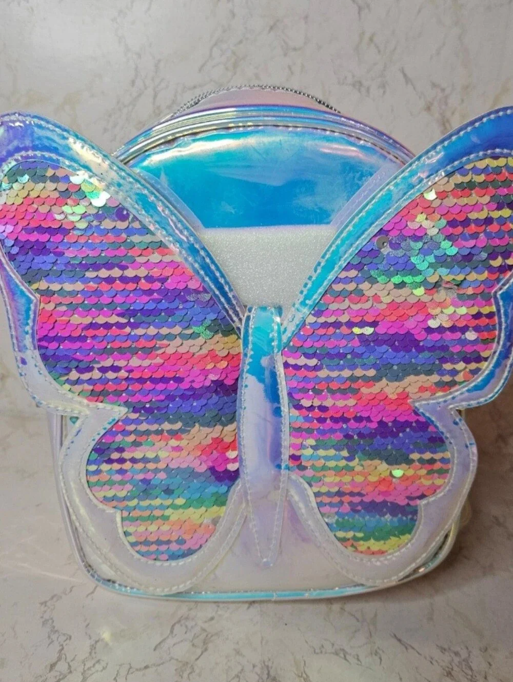 The Children's Place Iridescent Butterfly Sequin Mini Backpack - Rainbow